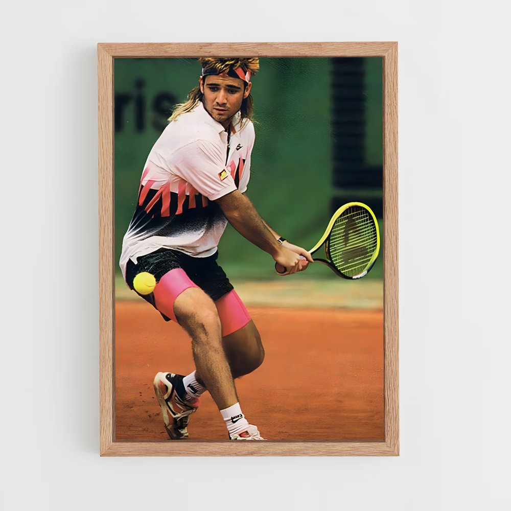 Poster agassi court – affiche Tennis (vue 4)